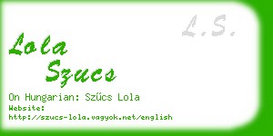lola szucs business card